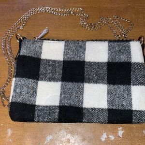 Mini Checkered Purse, comes with a chain, soft